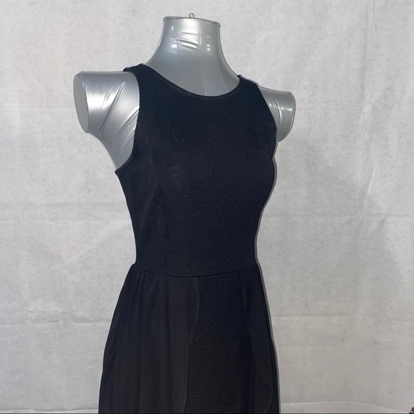 Lush Asymmetrical Black Dress - Picture 3 of 10